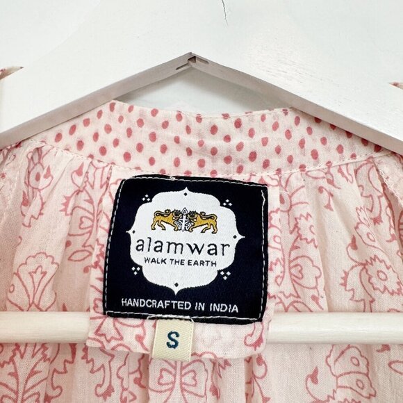 Alamwar V-Neck Puff Sleeve Popover Boho Peasant Blouse Lightweight Top Small - Picture 6 of 11